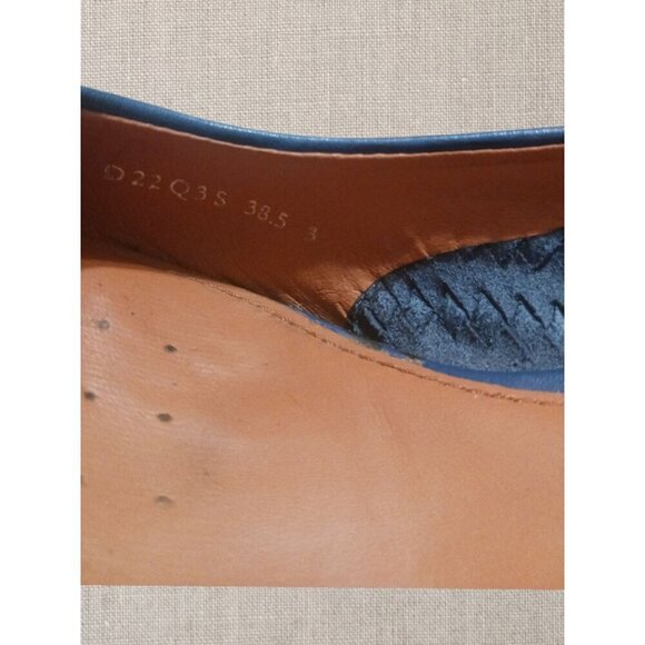 Geox Respira Womens Blue Leather Bow Detail Woven Pattern High Heels size 38.5 - Picture 13 of 13